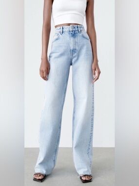 Zara Wide Leg High-Rise Jeans